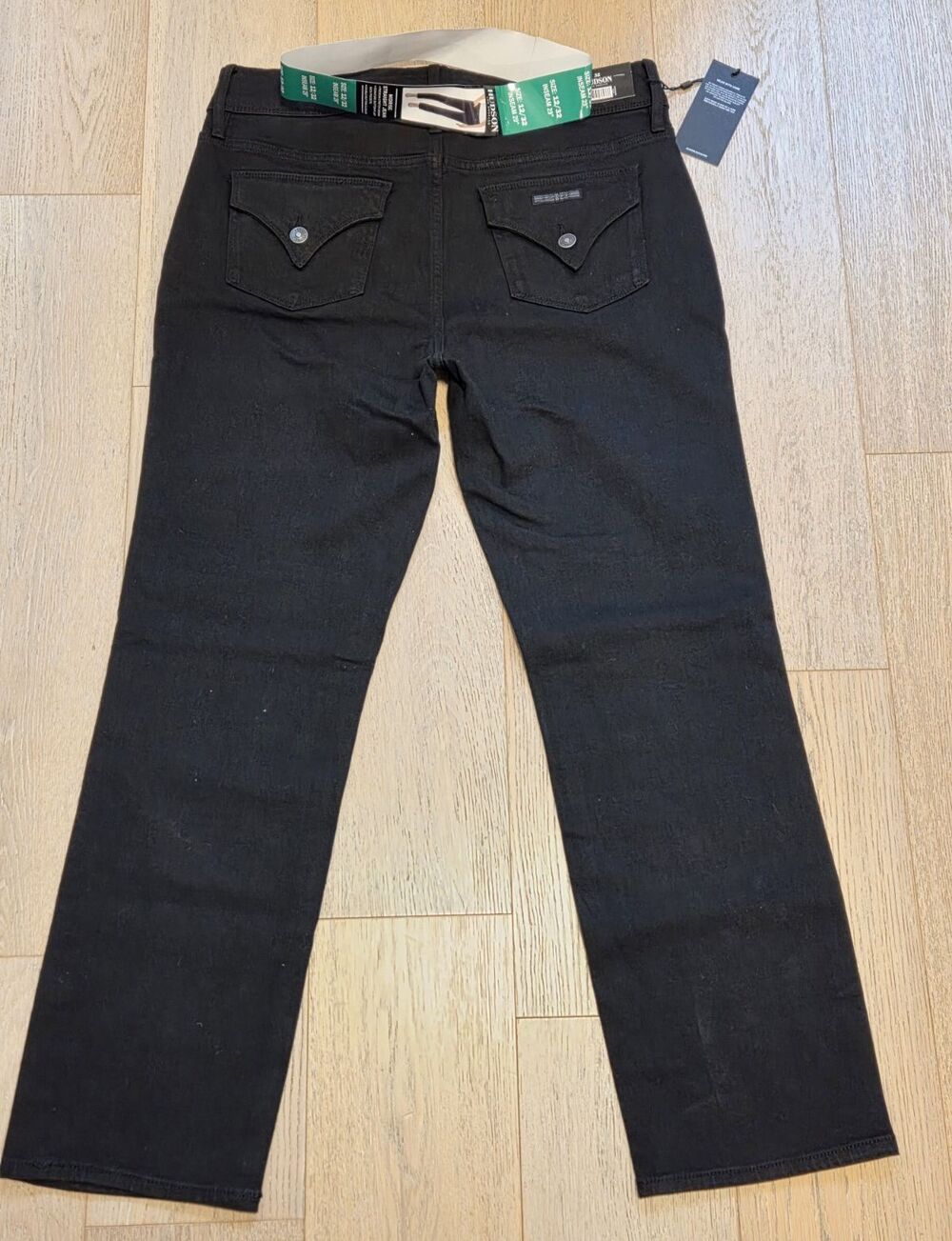 NWT Hudson Jeans Womens 12 Black Mid Rise Straight Leg 29 Inseam Flap Pocket - Picture 4 of 11